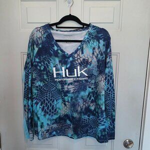 Huk Womens Performace shirt size XL blues